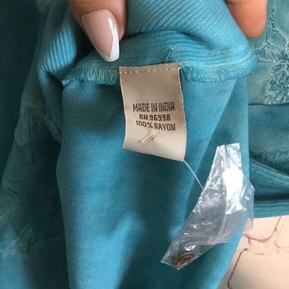 New Exclusively for Signals Women's Tunic Top Sz 1X‎ Blue Boho - Picture 6 of 8